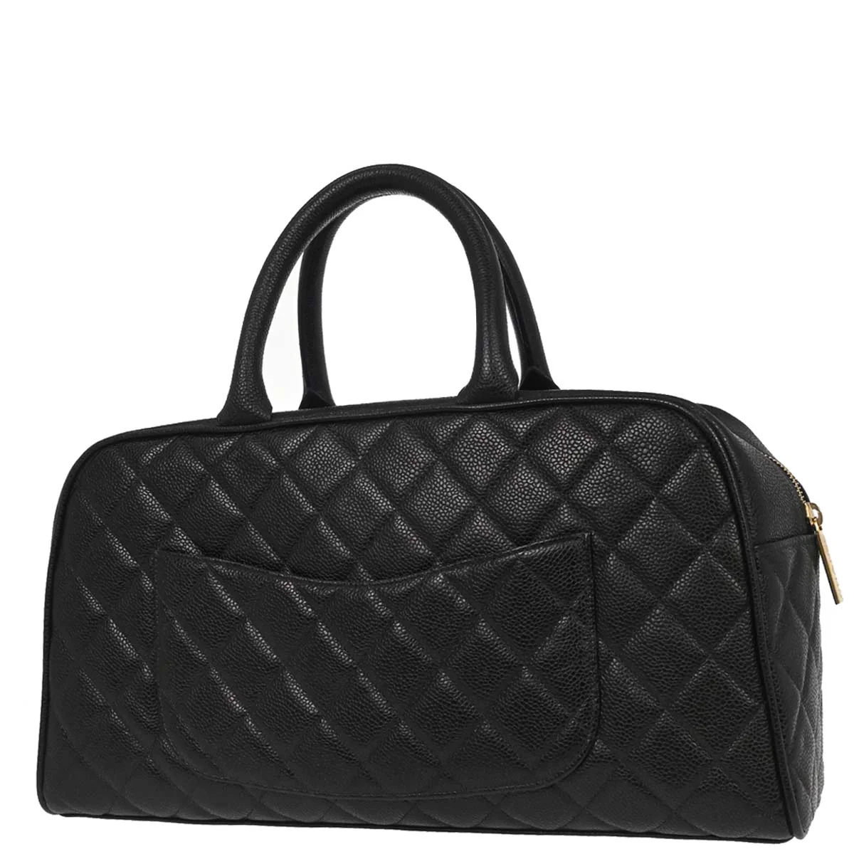 Chanel 2003-2004 Black Caviar Skin Bowling Bag 37 - Image 2