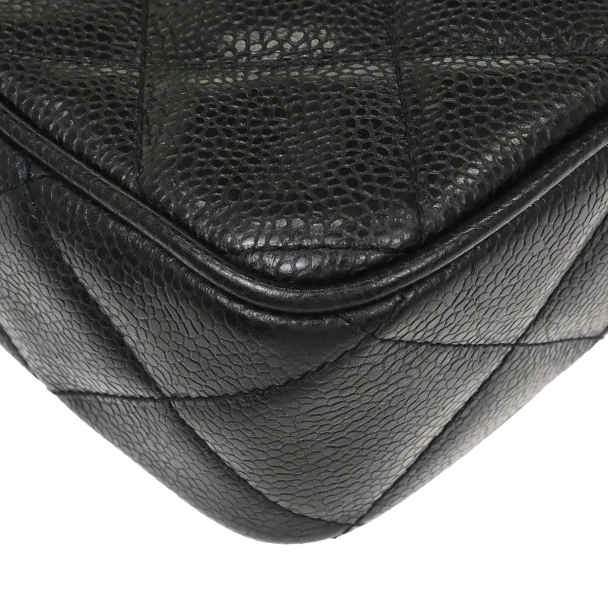 Chanel 1991-1994 Black Caviar Skin Camera Bag Small - Image 5