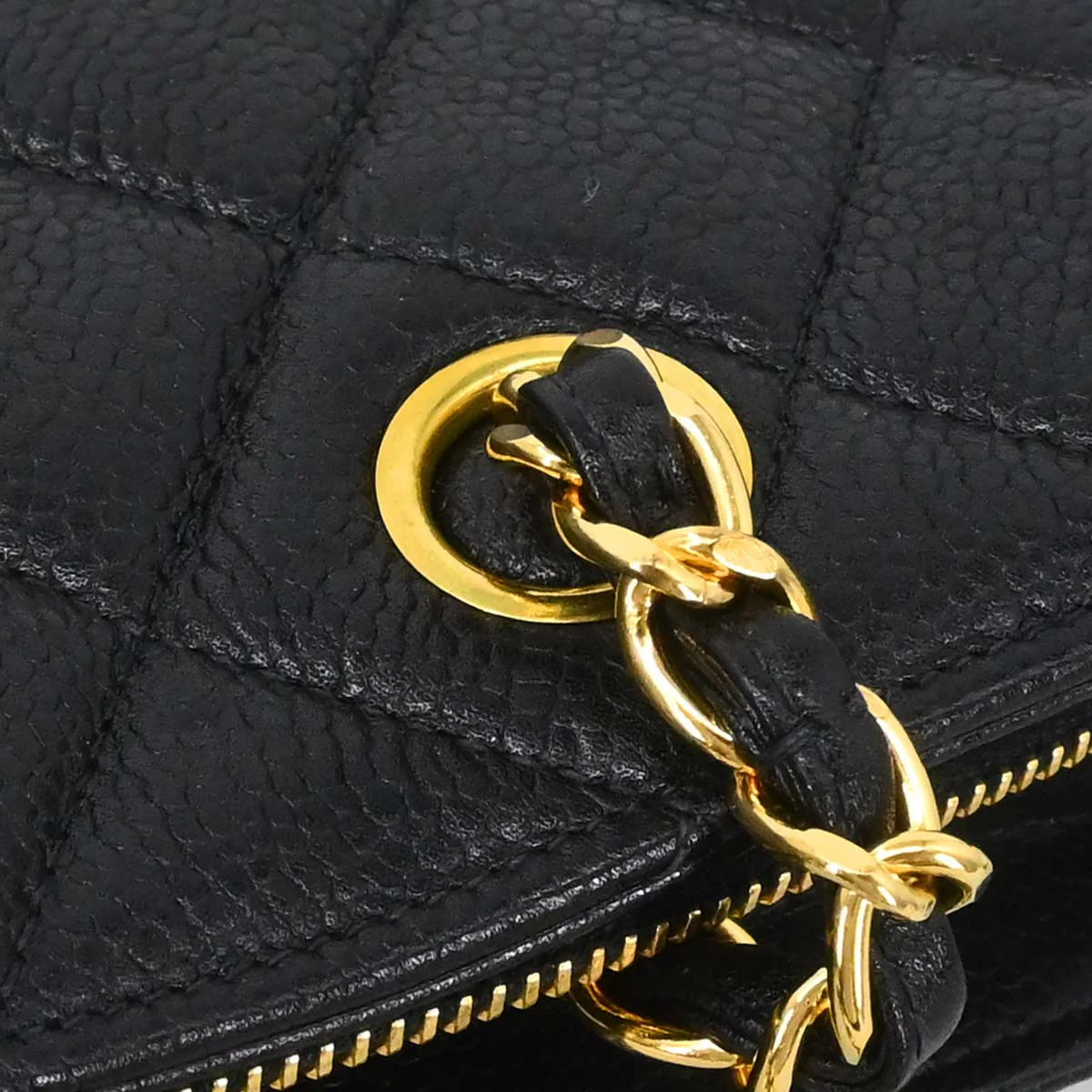 Chanel 1996-1997 Black Caviar Skin Shoulder Bag - Image 3