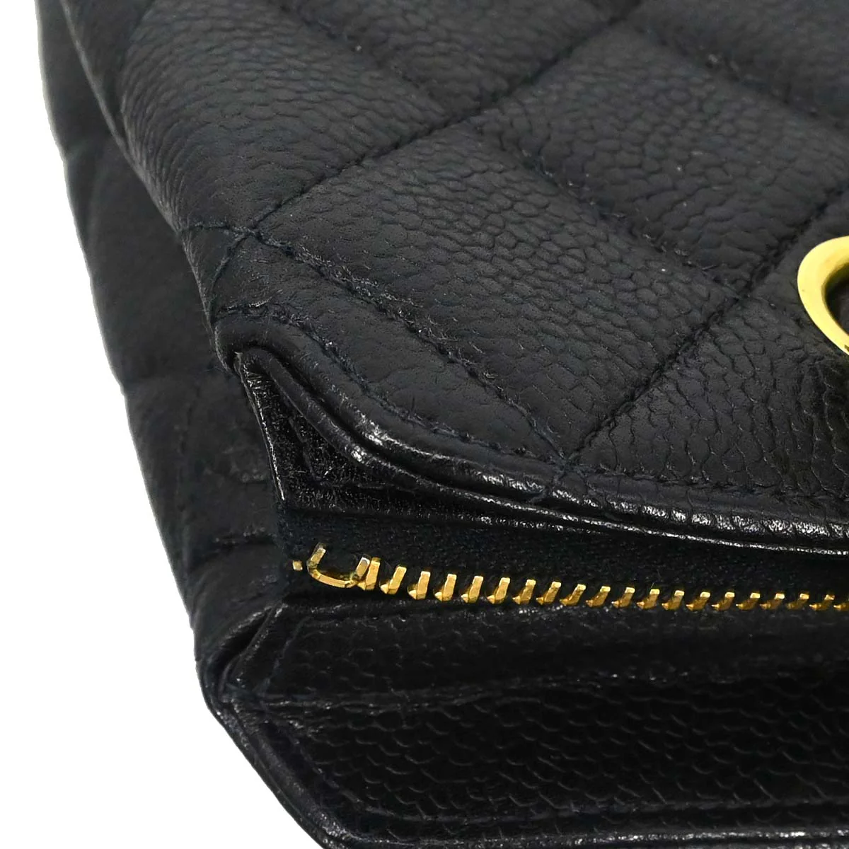 Chanel 1996-1997 Black Caviar Skin Shoulder Bag - Image 6