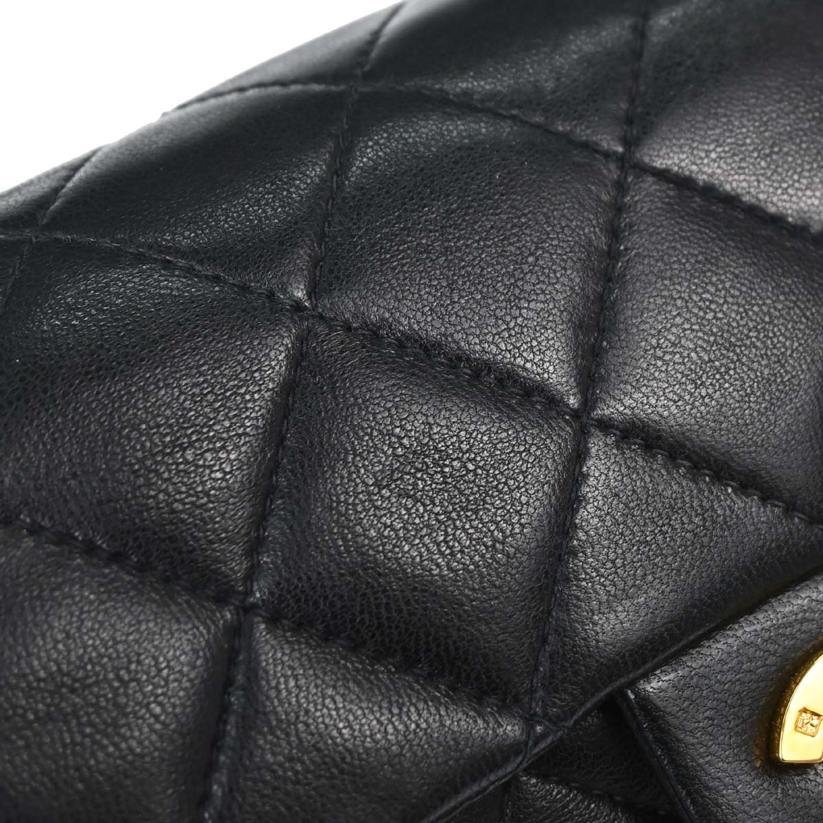 Chanel 1994-1996 Black Lambskin Mini Classic Square Flap Shoulder Bag 17 - Image 12