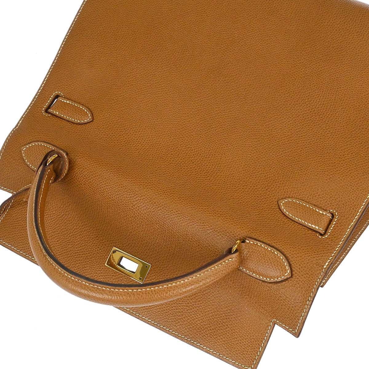Hermes Gold Courchevel Kelly 32 Sellier Handbag - Image 15