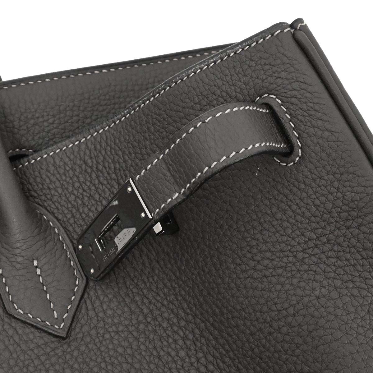 Hermes Graphite Taurillon Clemence Birkin 40 Handbag - Image 12
