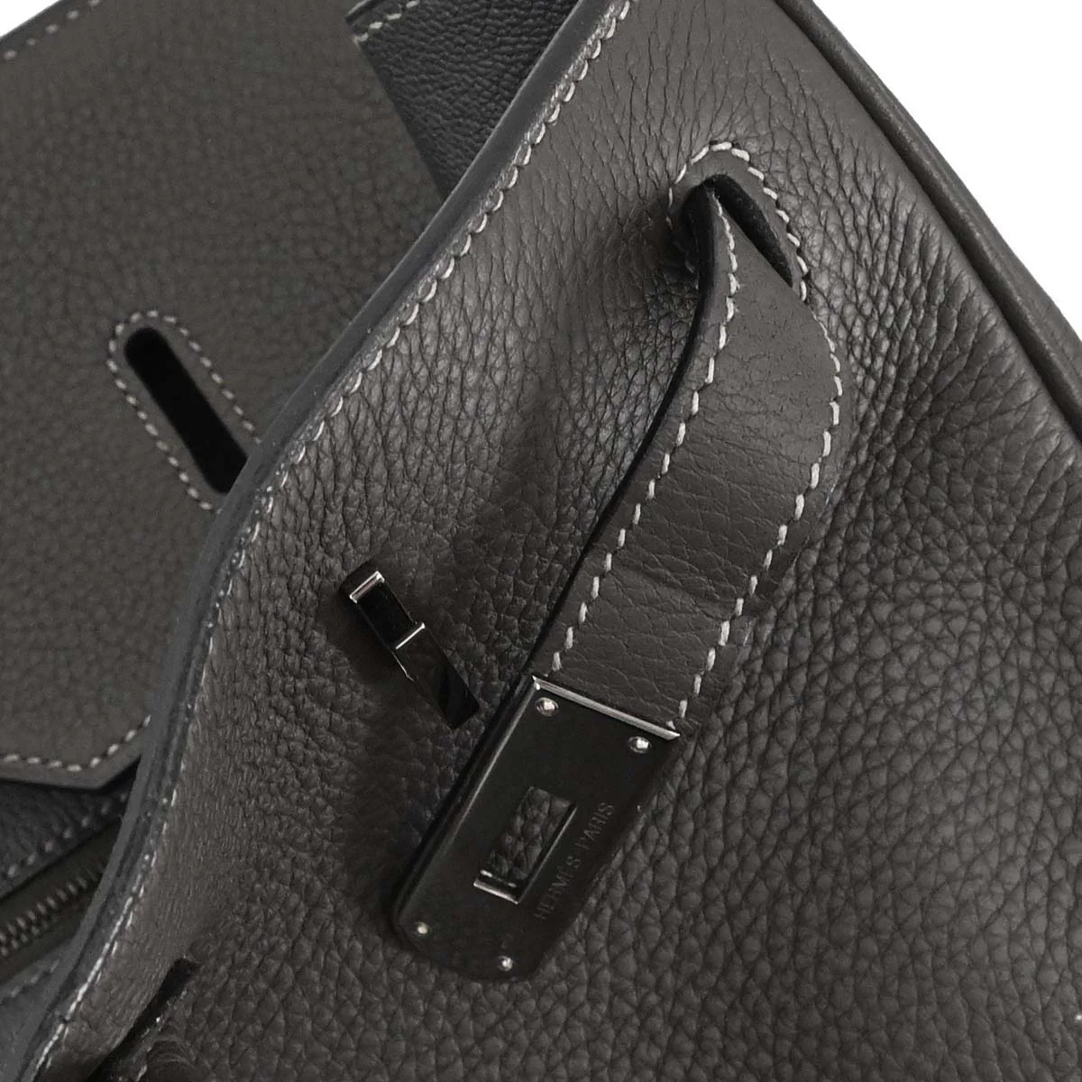 Hermes Graphite Taurillon Clemence Birkin 40 Handbag - Image 18