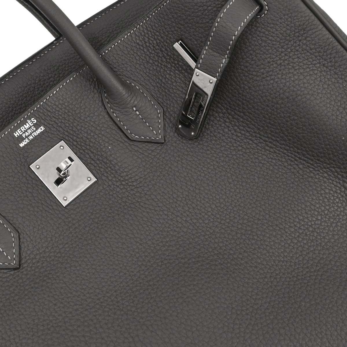 Hermes Graphite Taurillon Clemence Birkin 40 Handbag - Image 3