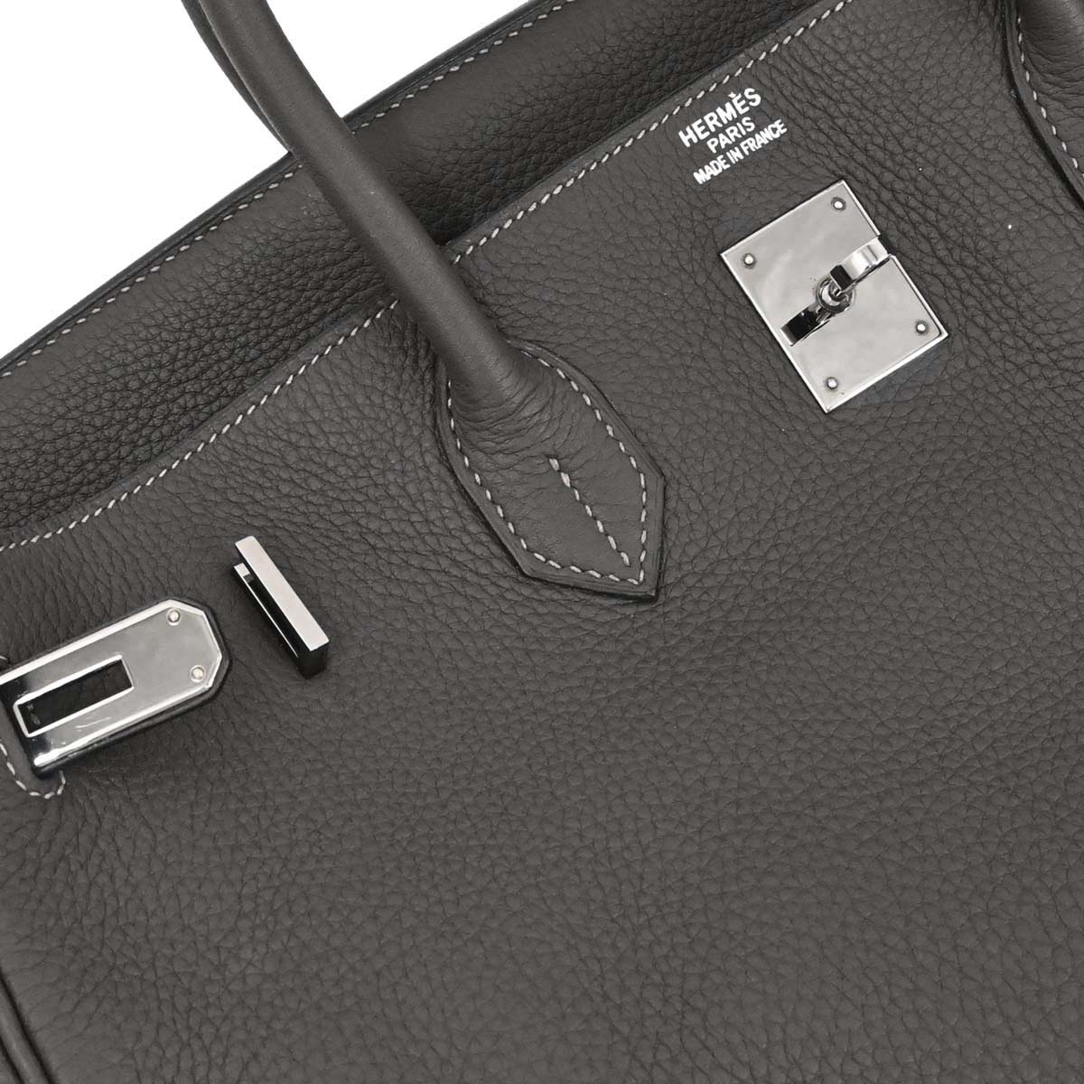 Hermes Graphite Taurillon Clemence Birkin 40 Handbag - Image 4