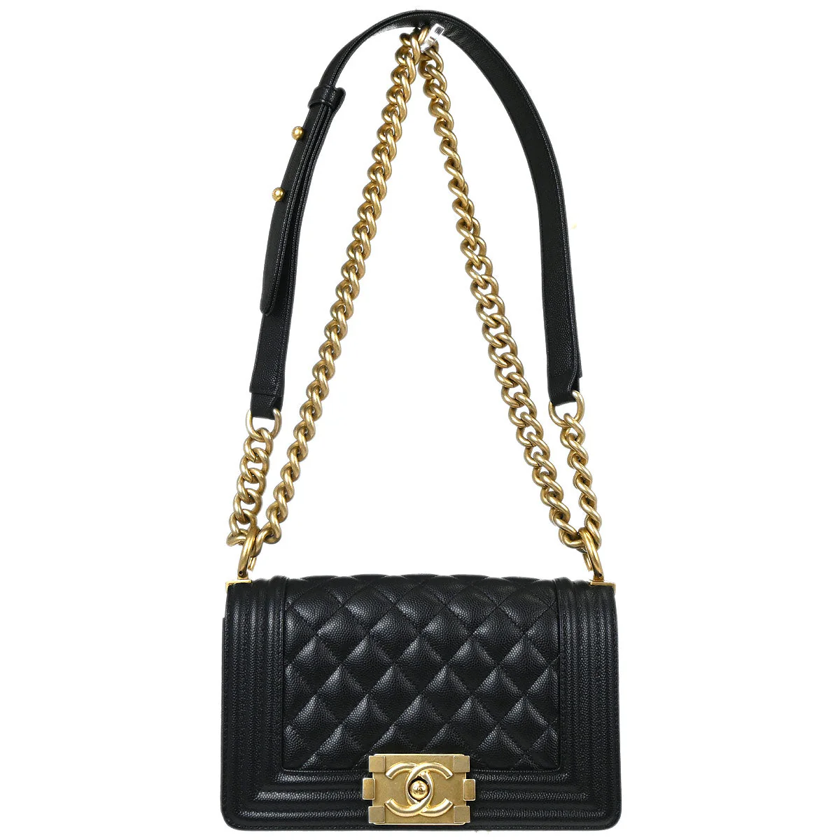 Boy Chanel 2019 Black Caviar Skin Small Chain Shoulder Bag