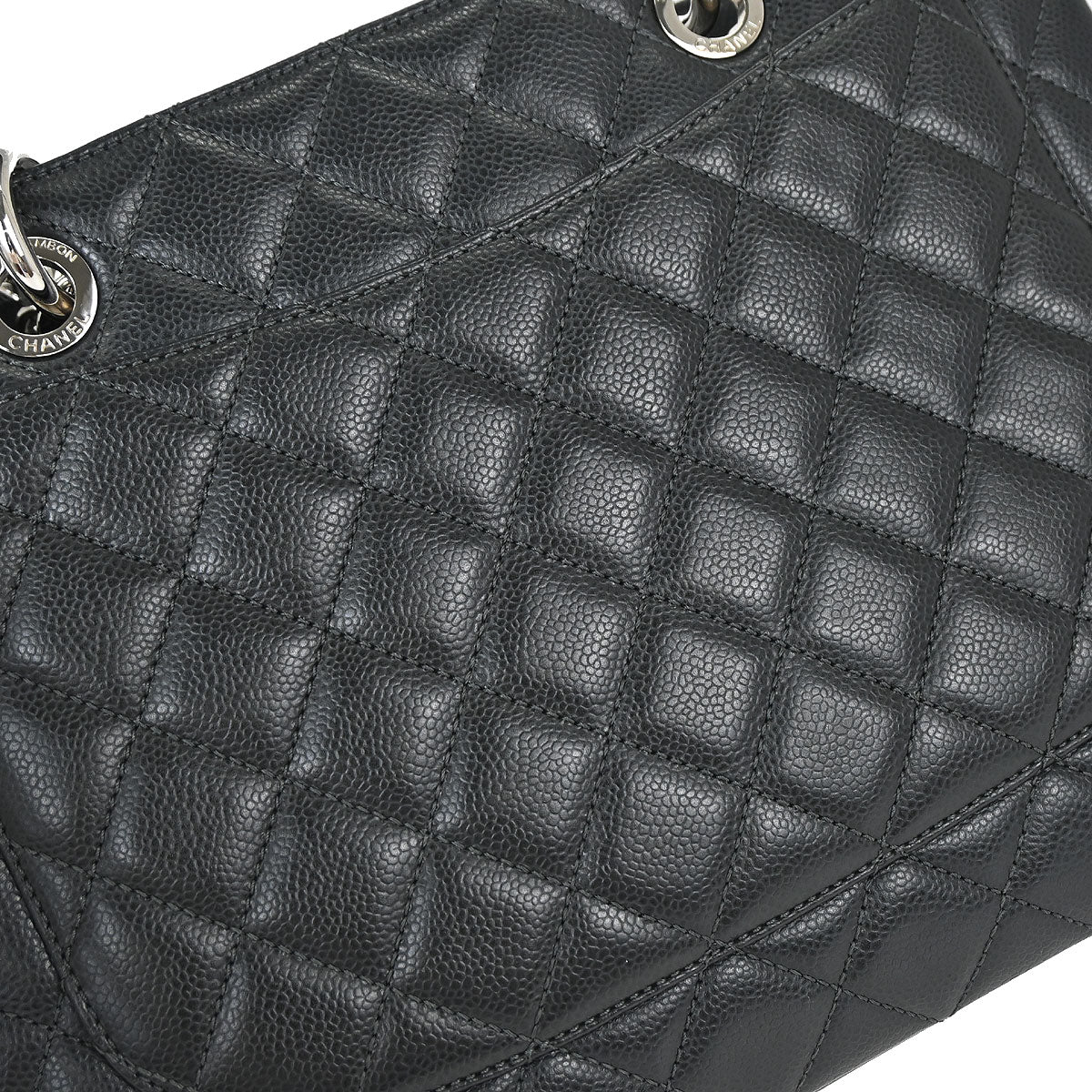 Chanel 2013-2014 Gray Caviar Skin Grand Shopping Tote GST Chain Handbag - Image 7