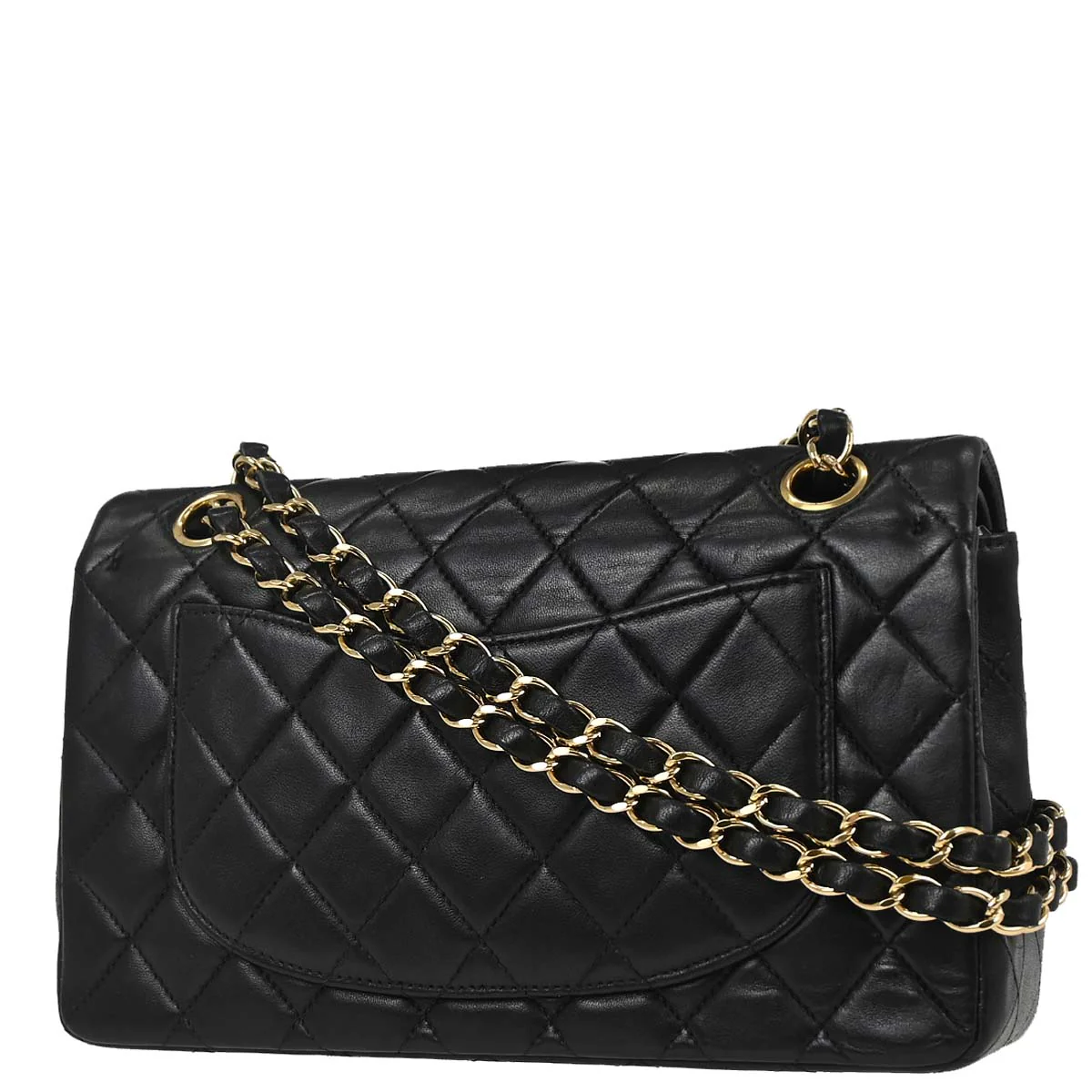 Chanel Black Lambskin Small Classic Double Flap Shoulder Bag - Image 2