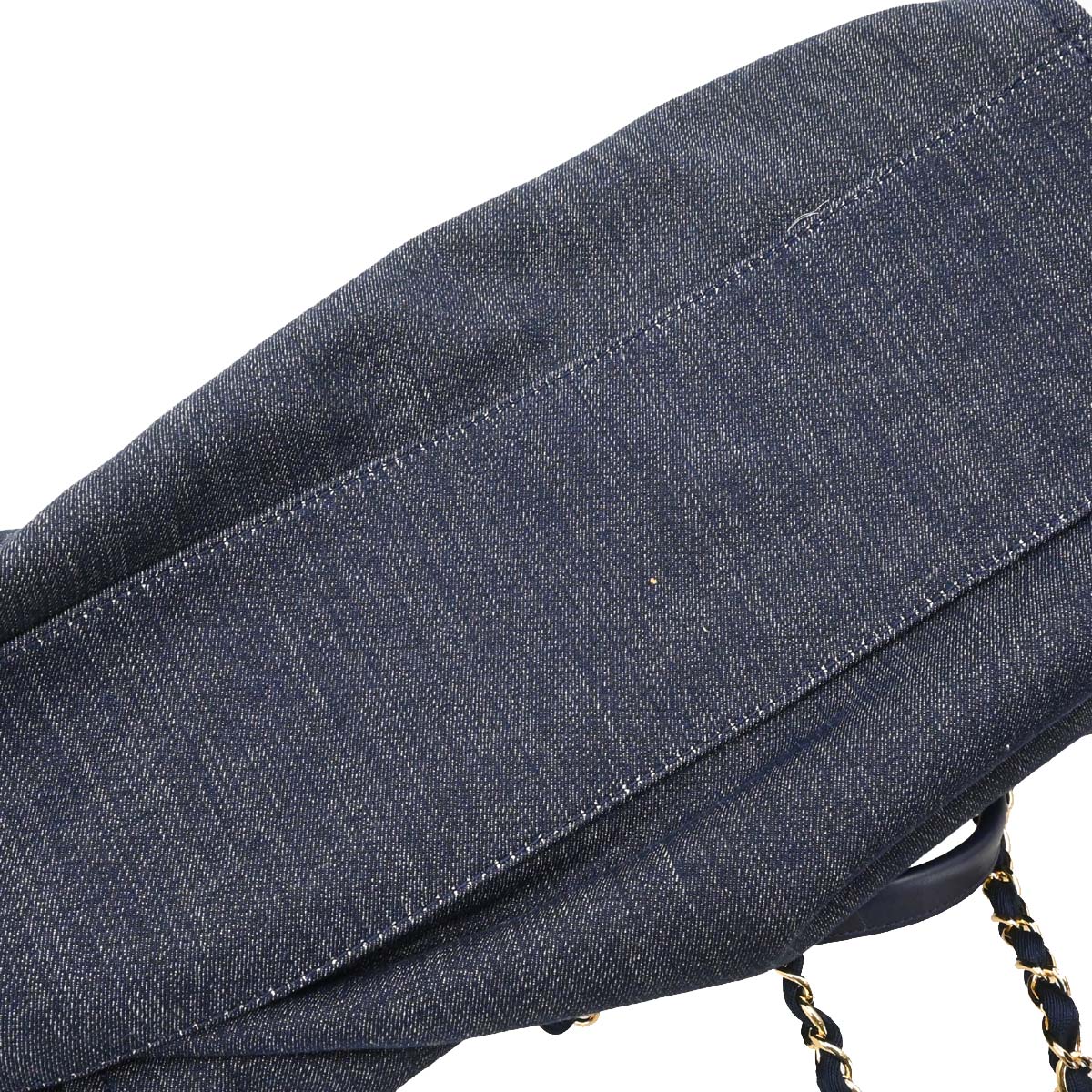 Chanel 2012-2013 Navy Denim Deauville 2way Shoulder Tote Handbag - Image 3