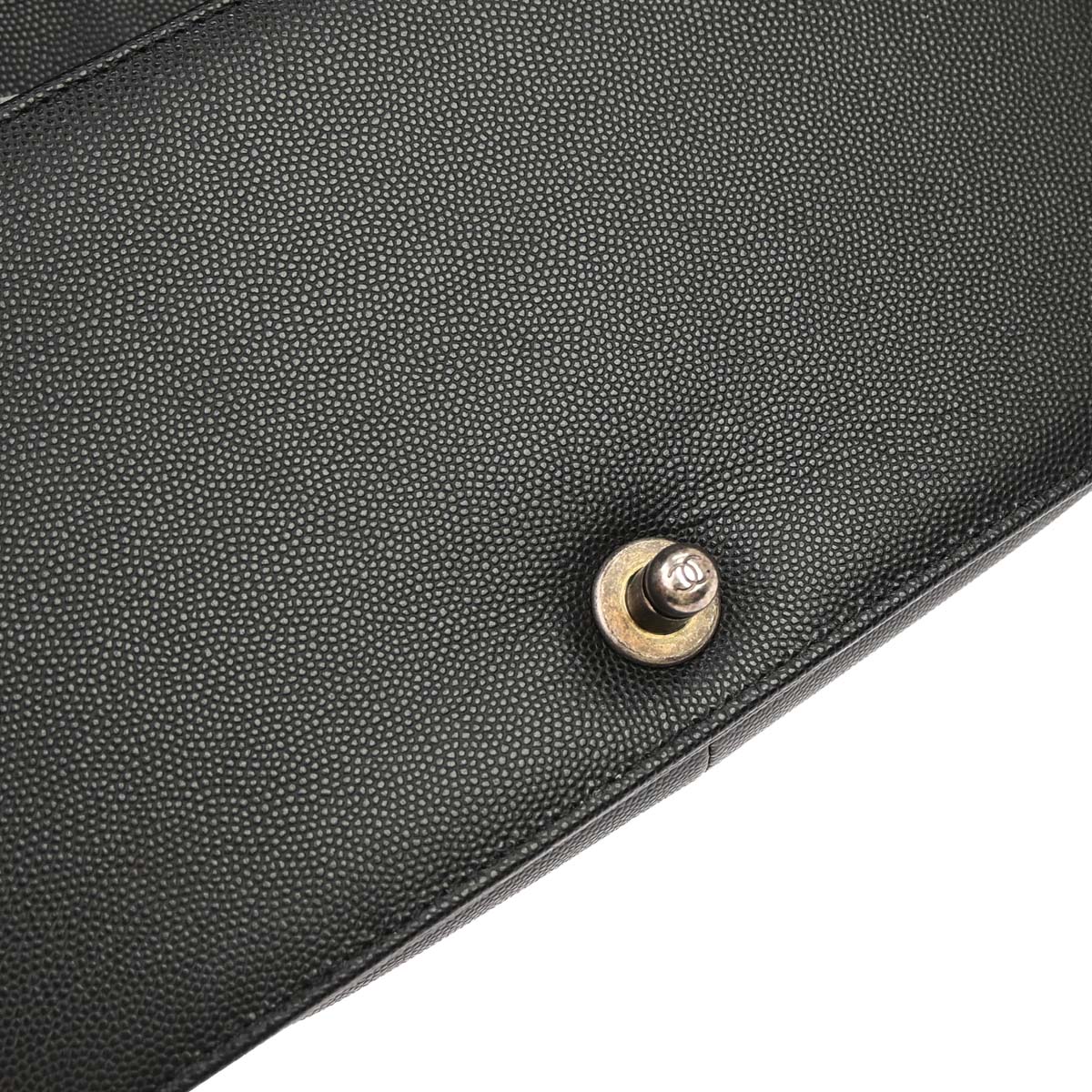 Boy Chanel 2019 Black Caviar Skin Medium Chain Shoulder Bag - Image 16