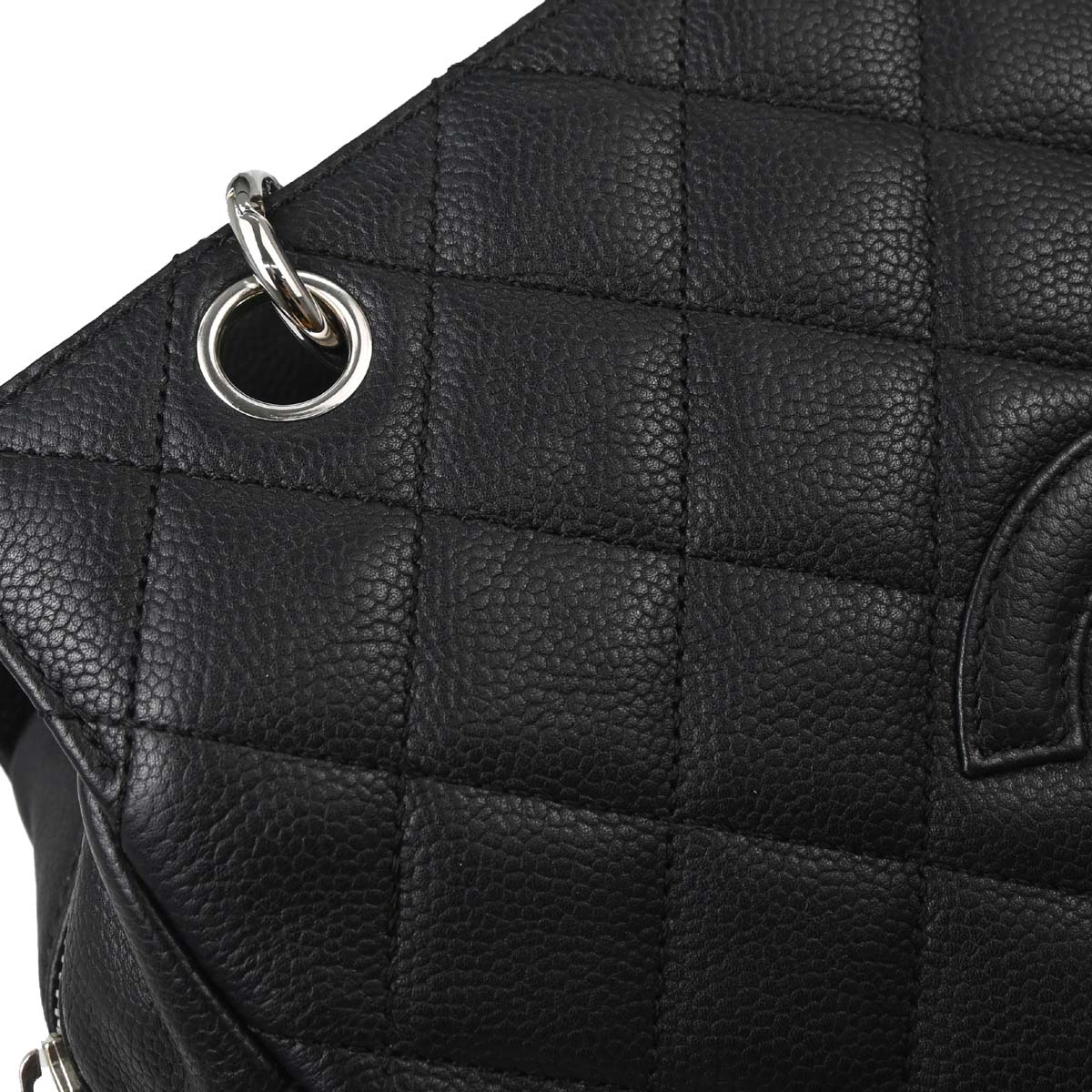 Chanel Black Caviar Skin Petite Timeless Tote PTT Chain Handbag - Image 12