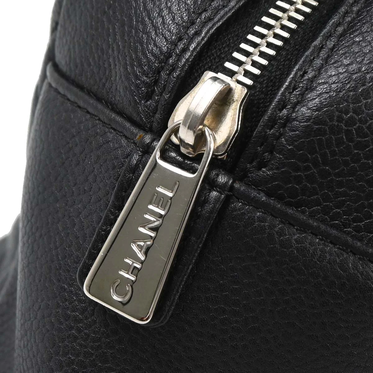 Chanel Black Caviar Skin Petite Timeless Tote PTT Chain Handbag - Image 14