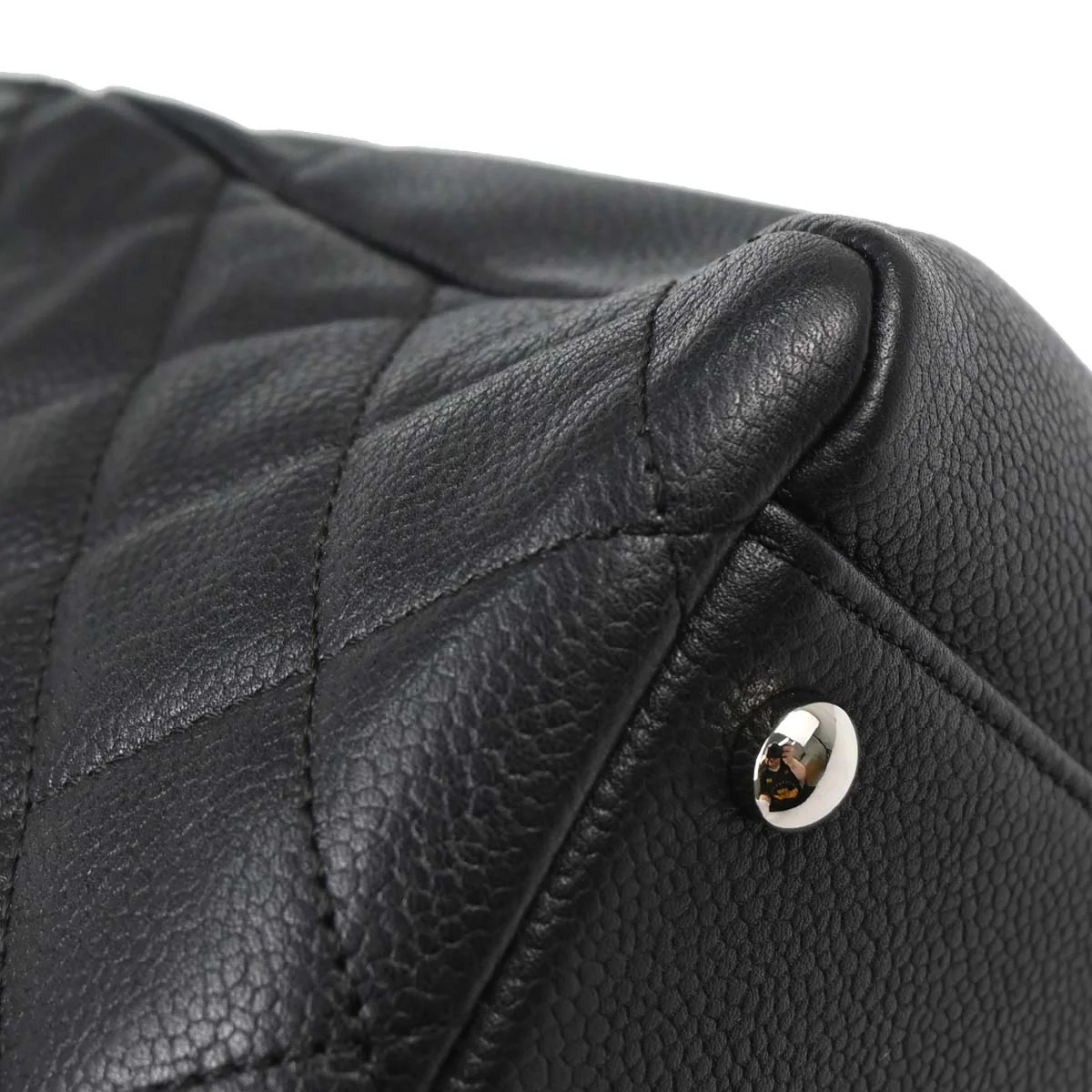 Chanel Black Caviar Skin Petite Timeless Tote PTT Chain Handbag - Image 7