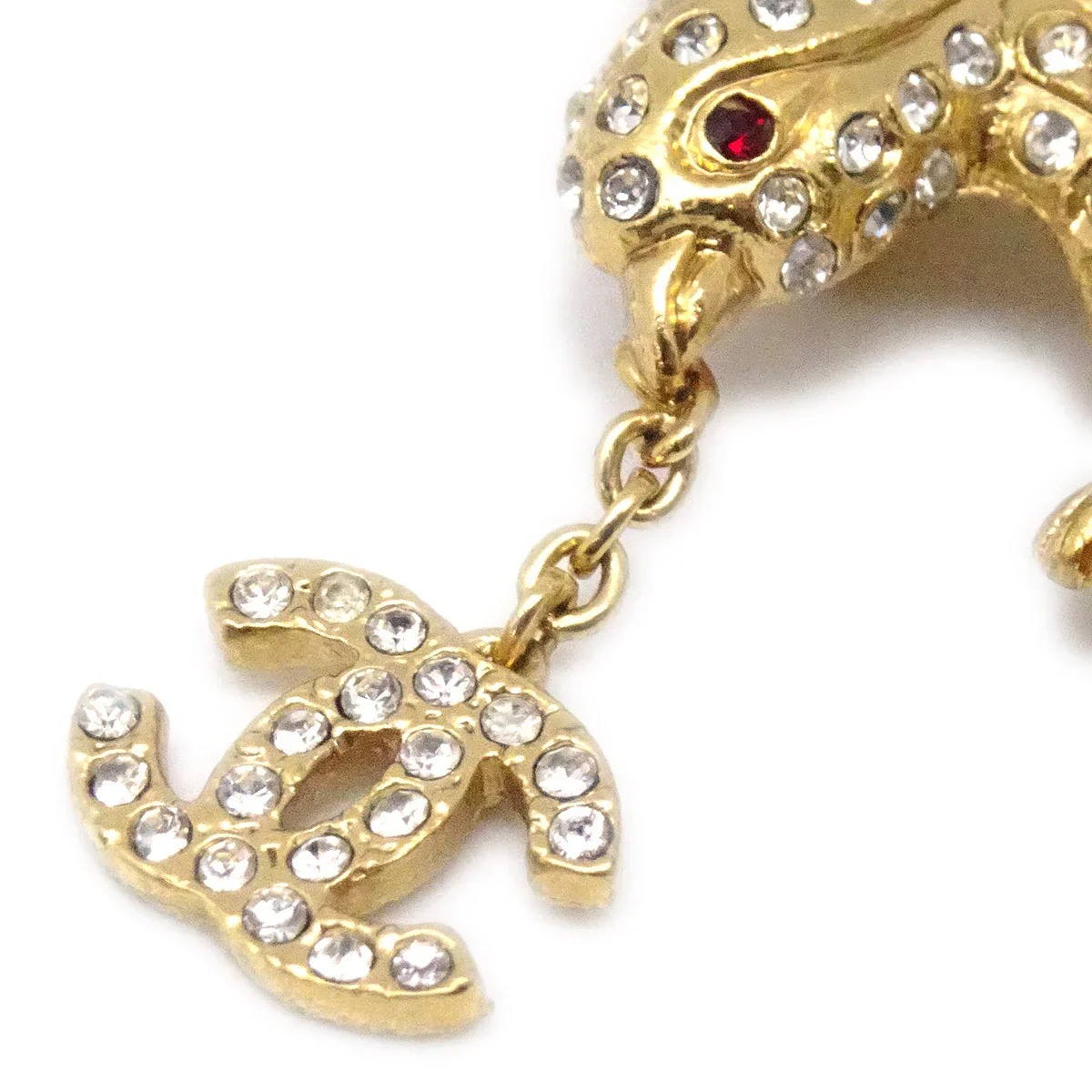 Chanel Eagle Rhinestone Brooch Pin Gold 01P - Image 2