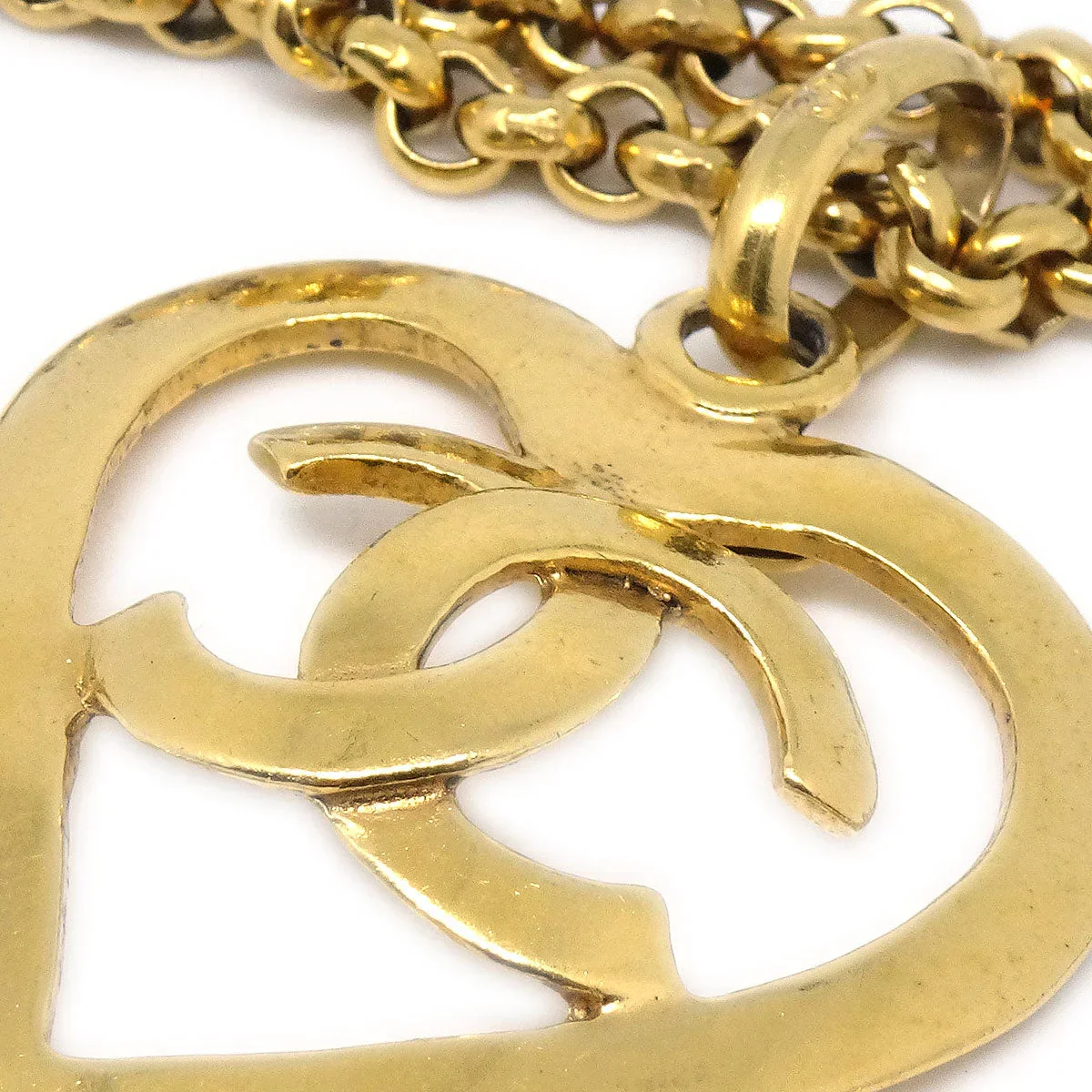 Chanel 1995 Heart Gold Chain Necklace - Image 2