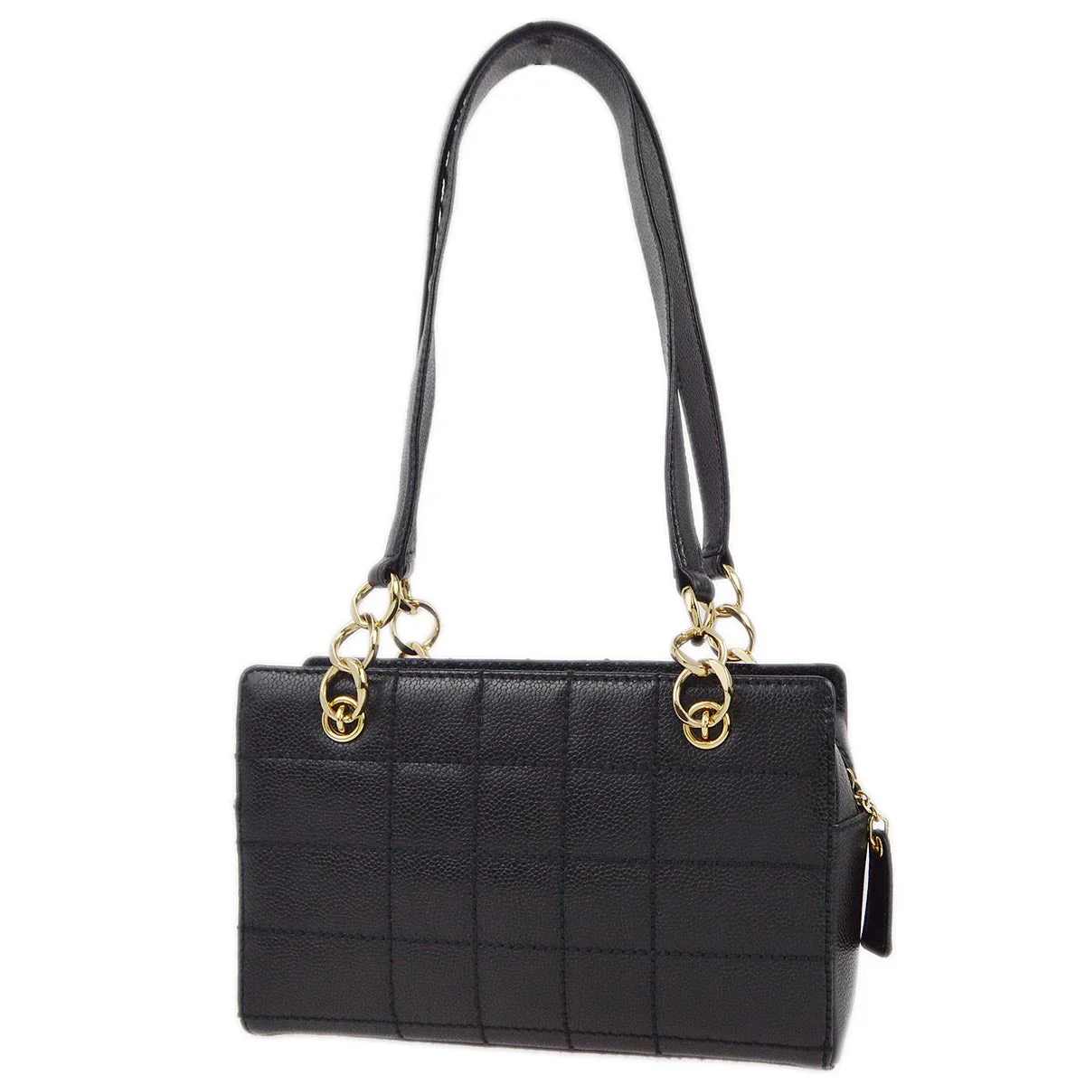 Chanel 2001-2003 Black Caviar Wild Stitch Choco Bar Chain Handbag - Image 2