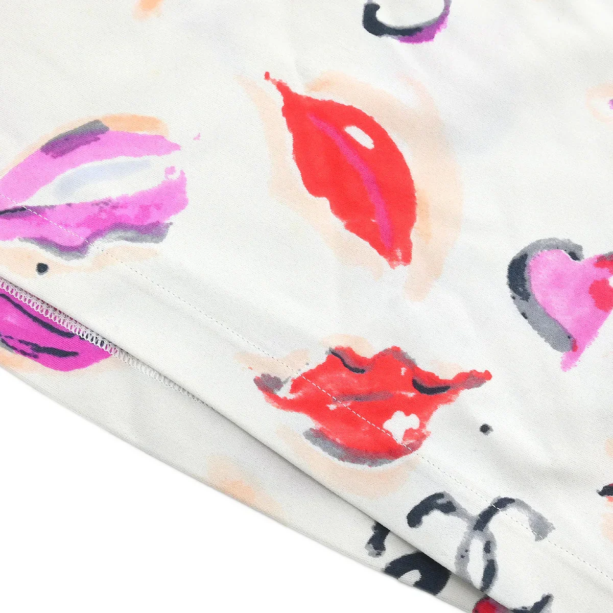 Chanel Lipstick Cropped T-shirt Top White #44 - Image 6