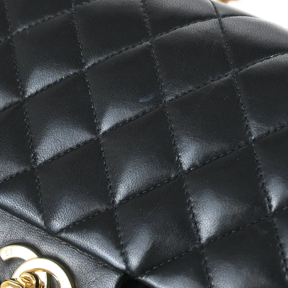 Chanel Black Lambskin Medium Classic Double Flap Shoulder Bag - Image 5