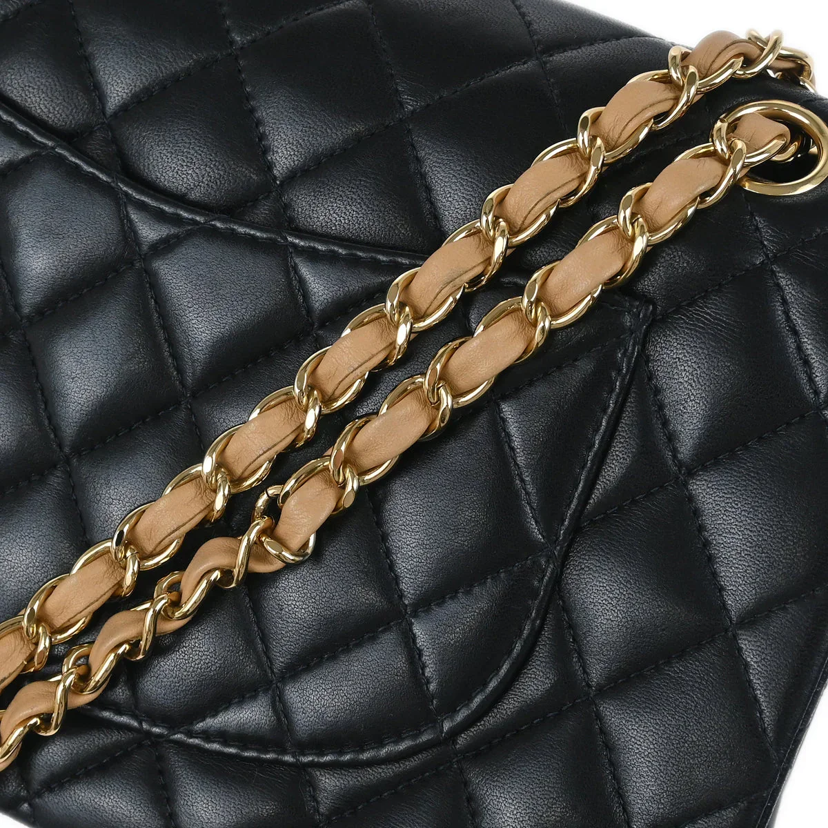 Chanel Black Lambskin Medium Classic Double Flap Shoulder Bag - Image 6