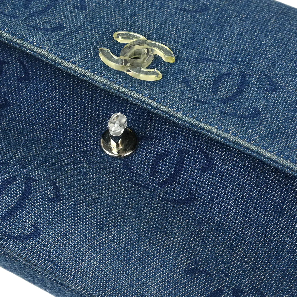Chanel 2002-2003 Blue Denim Handbag - Image 10