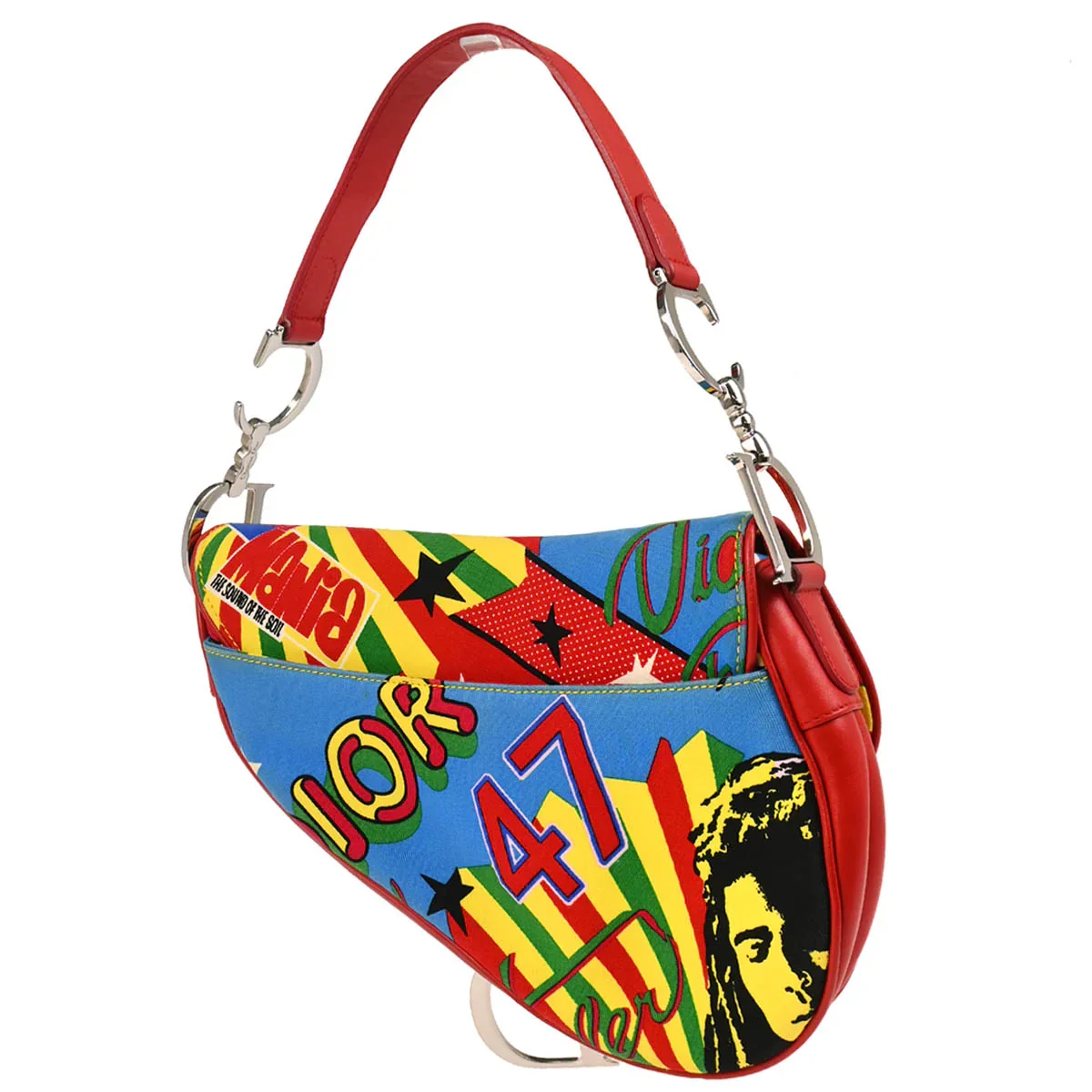 Christian Dior 2003 Red Dior Mania Saddle Handbag - Image 2