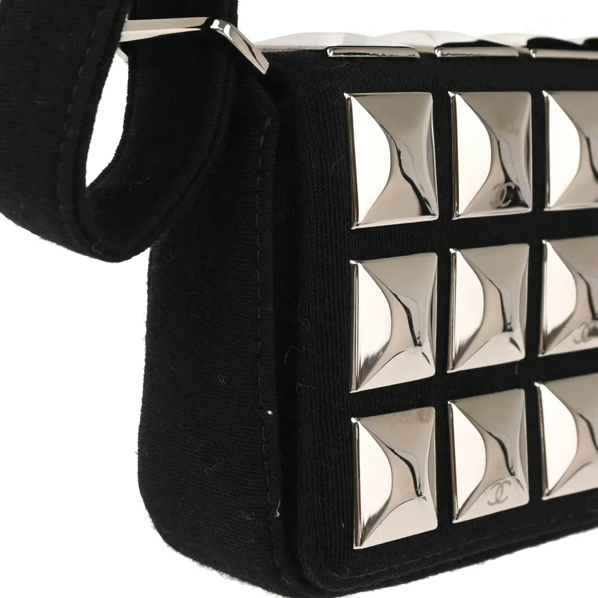 Chanel 2003-2004 Black Cotton Ice Cube Shoulder Bag - Image 3