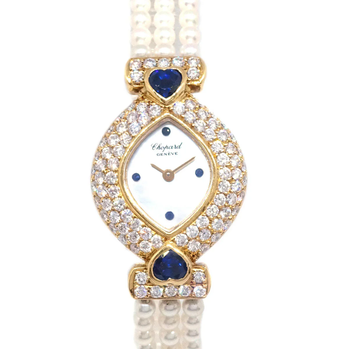 Chopard Ref.104470-0003 YG Diamond Pearl Quartz Watch 18KYG Sapphire
