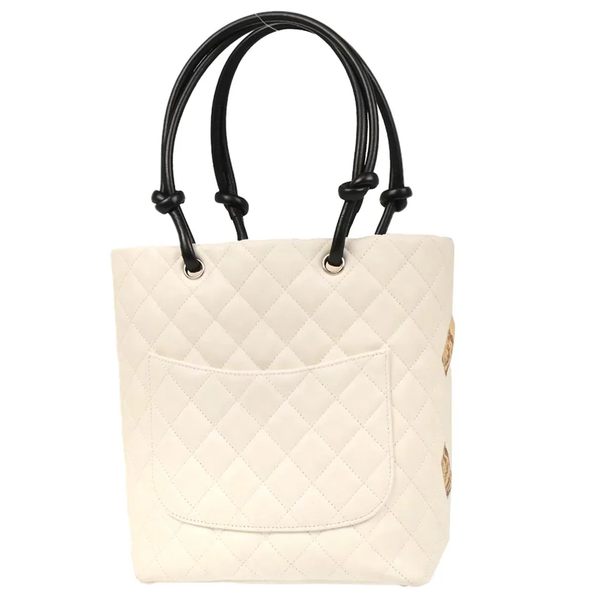Chanel * White Calfskin Python Cambon Ligne Tote Handbag - Image 2