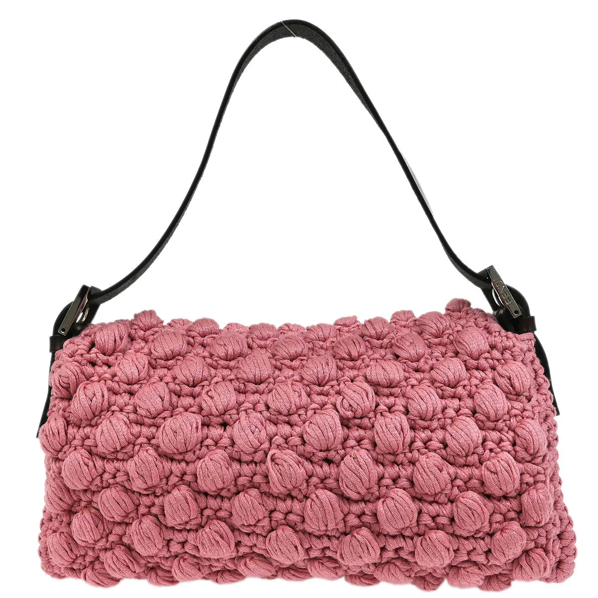 Fendi Pink Wool Baguette Handbag - Image 2