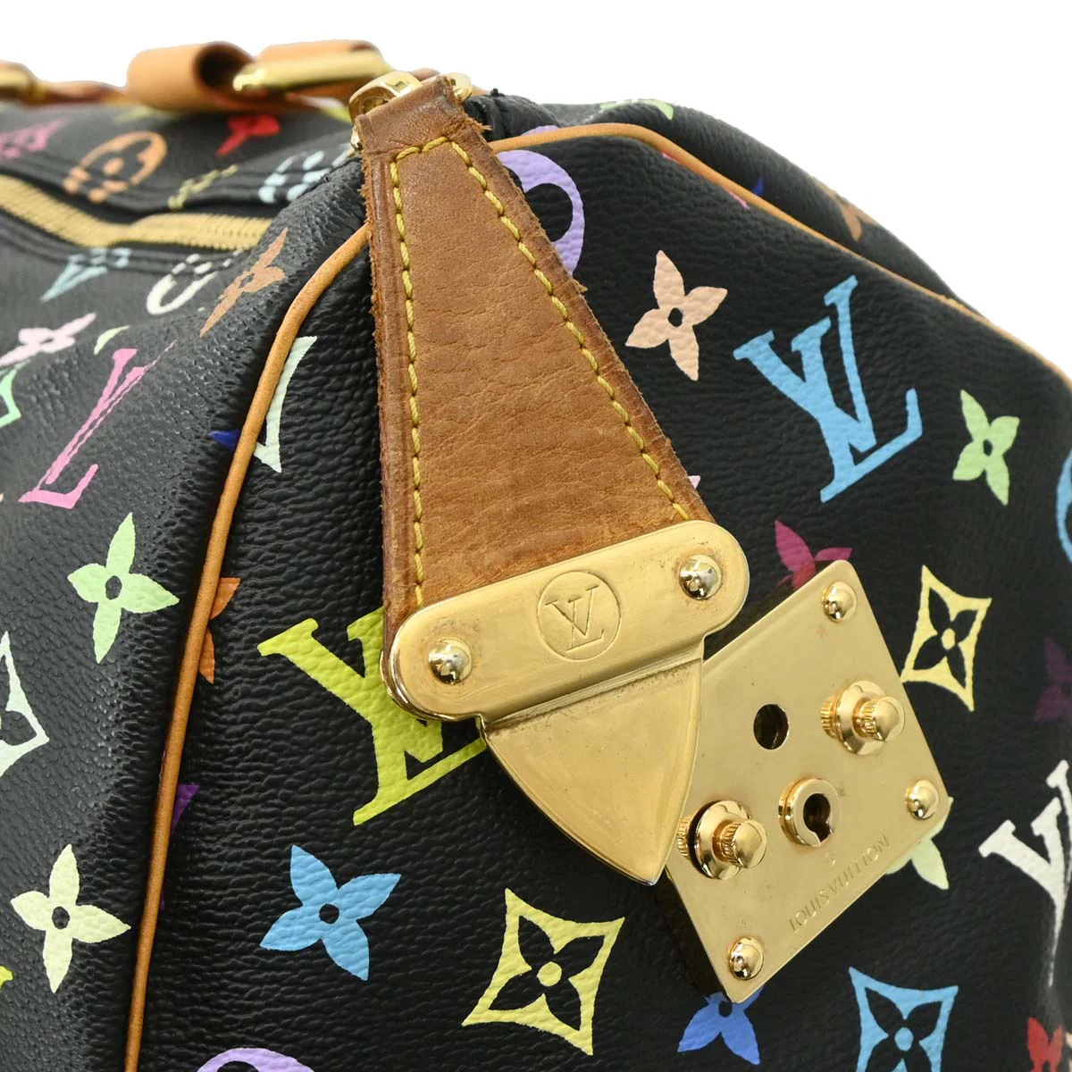 Louis Vuitton 2003 Black Monogram Multicolor Keepall 45 Handbag M92640 - Image 6