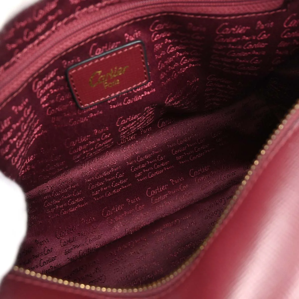 Cartier Bordeaux Leather Must de Cartier Handbag - Image 8