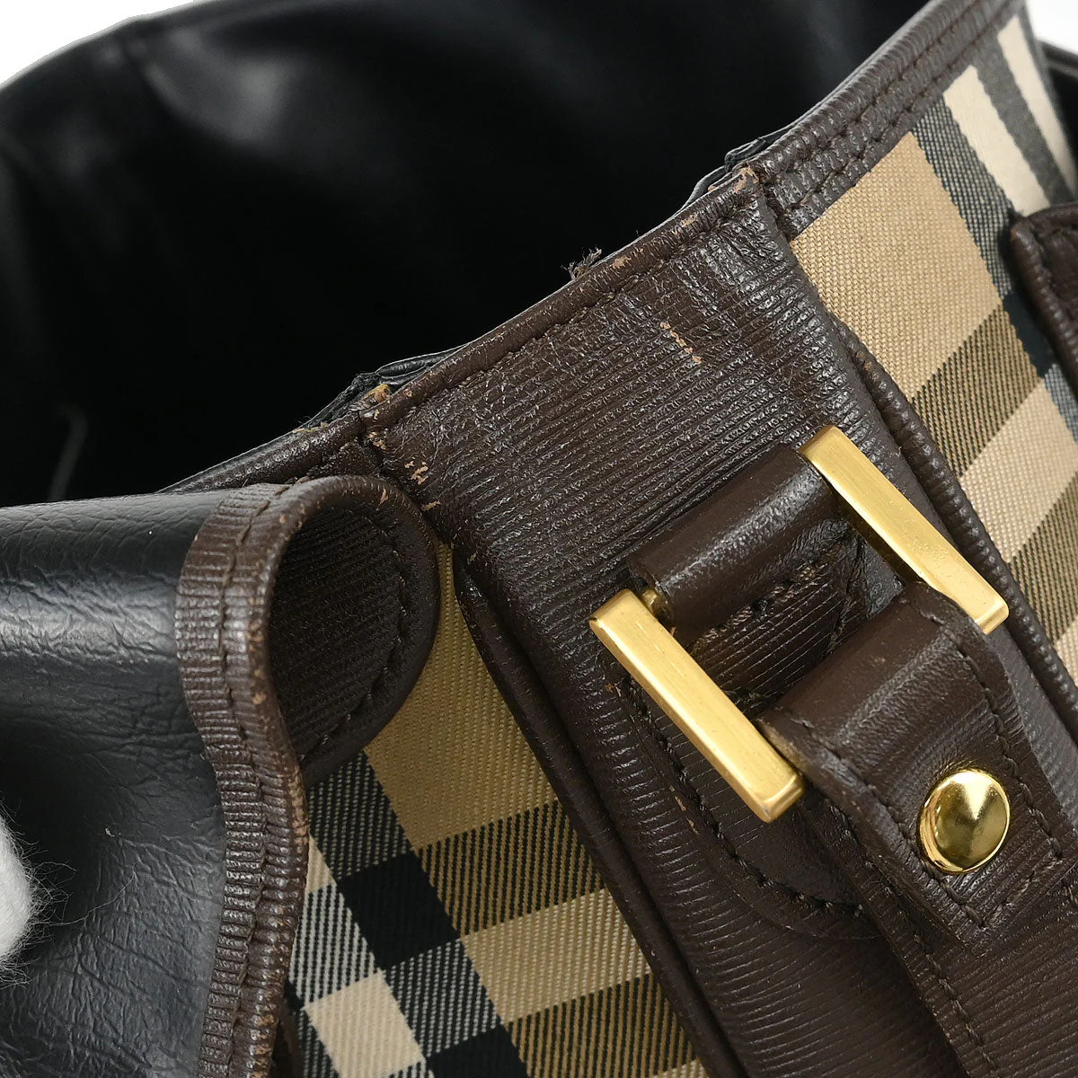 Burberrys Beige House Check Shoulder Bag - Image 10