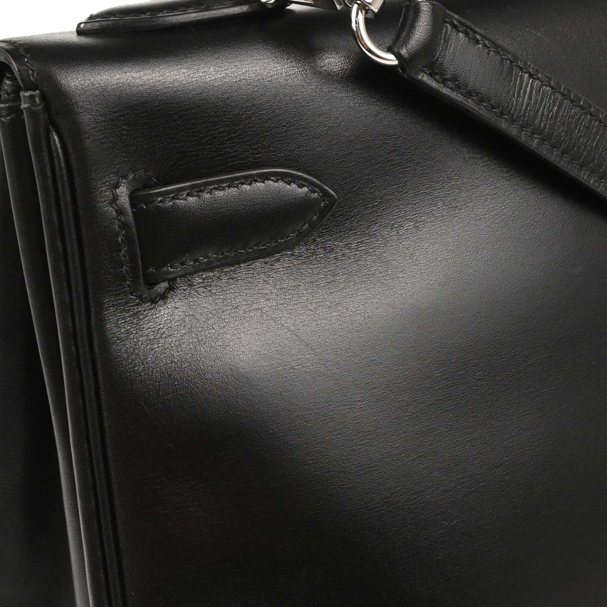 Hermes 2007 Black Box Calf Kelly 32 Retourne 2way Shoulder Handbag - Image 3