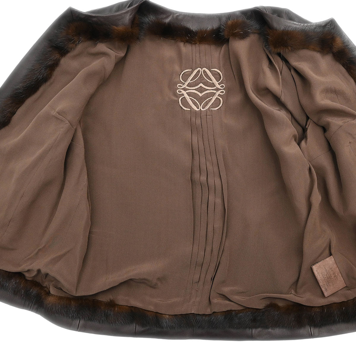 Loewe Collarless Jacket Dark Brown #40 - Image 7