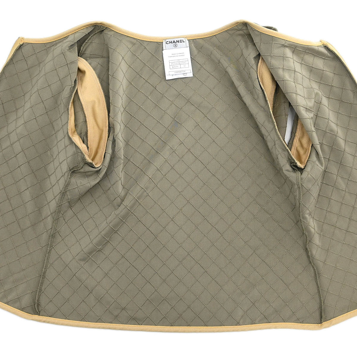 Chanel 2005 Zip Up Short Sleeve Jacket Khaki #42 - Image 6