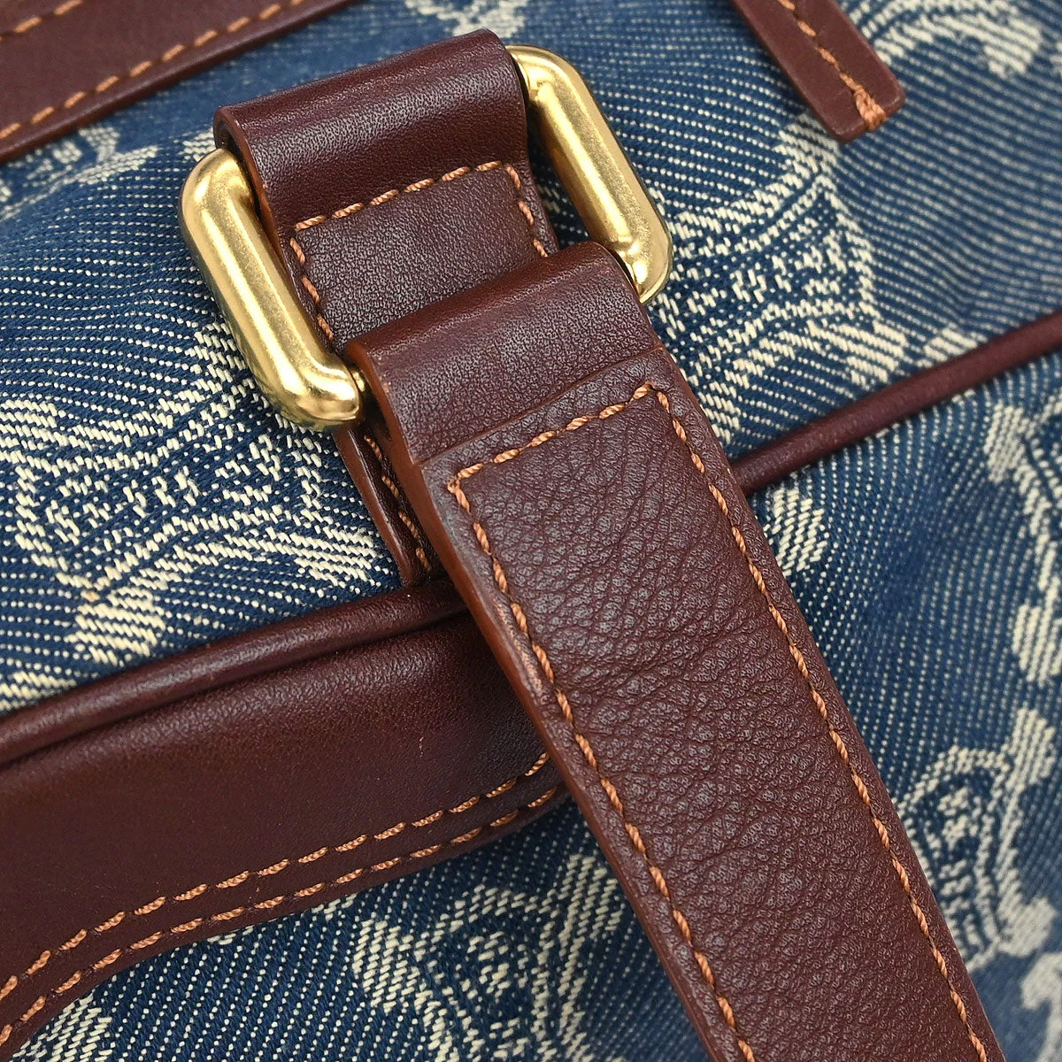 Celine Blue Denim Macadam Handbag - Image 6