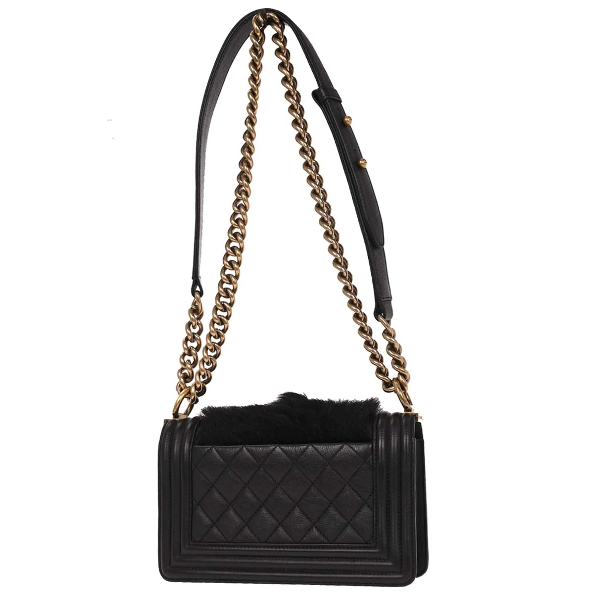 Boy Chanel 2015-2016* Black Goat Hair Small Chain Shoulder Bag - Image 2
