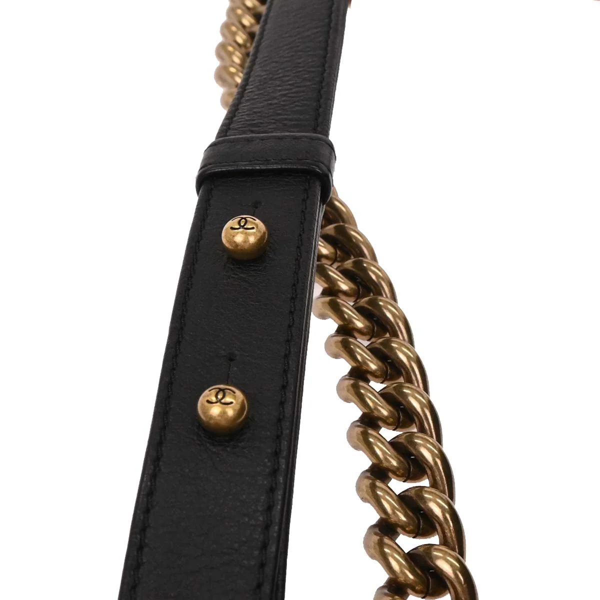 Boy Chanel 2015-2016* Black Goat Hair Small Chain Shoulder Bag - Image 6