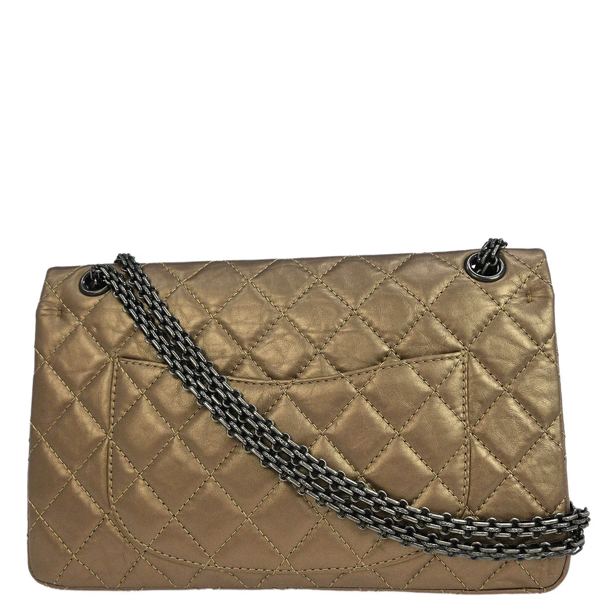 Chanel Bronze Calfskin 2.55 Double Flap Shoulder Bag - Image 2