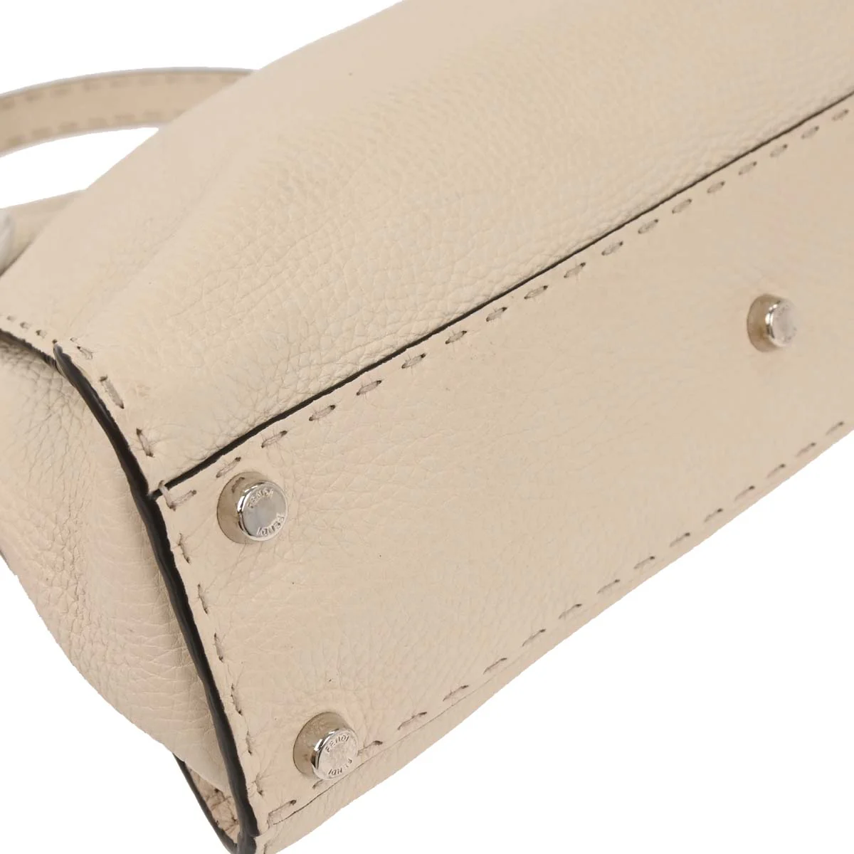 Fendi Ivory Leather Peekaboo 2way Shoulder Handbag - Image 4