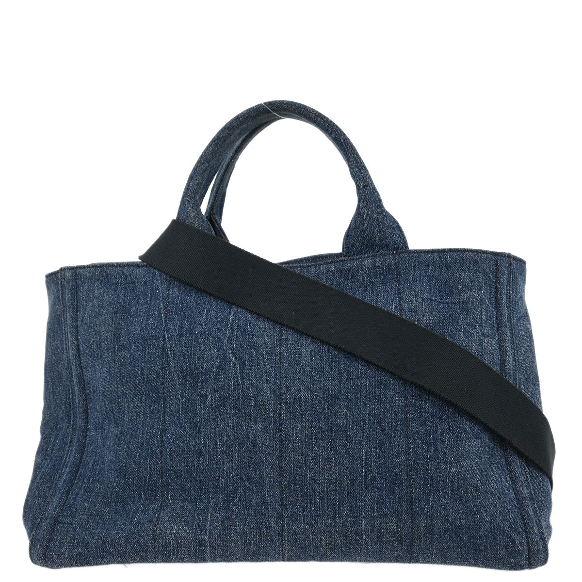 Prada Blue Denim Canapa Tote Handbag - Image 2