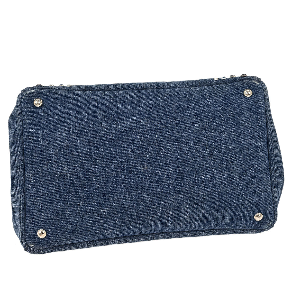 Prada Blue Denim Canapa Tote Handbag - Image 3