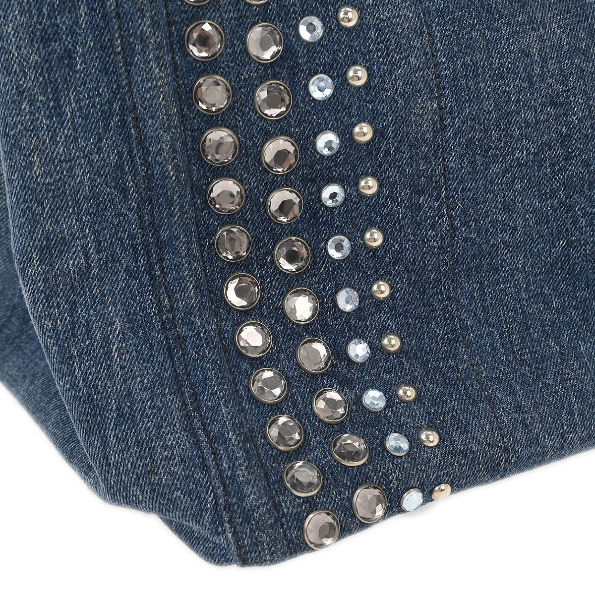 Prada Blue Denim Canapa Tote Handbag - Image 4