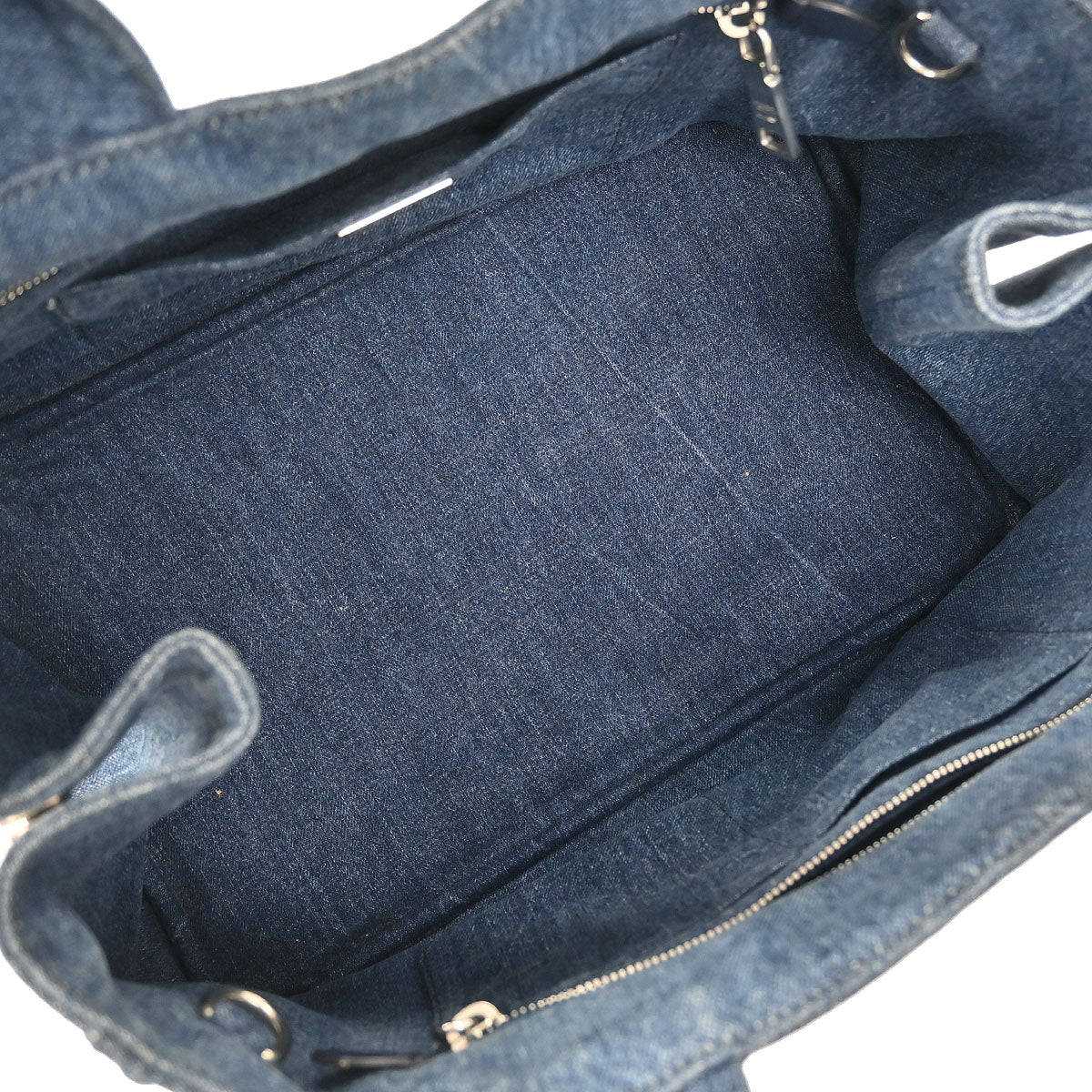 Prada Blue Denim Canapa Tote Handbag - Image 8