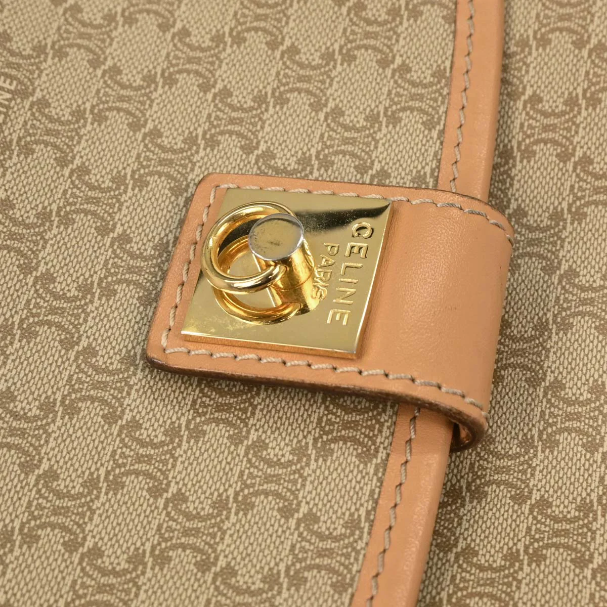 Celine Beige PVC Macadam Shoulder Bag - Image 5