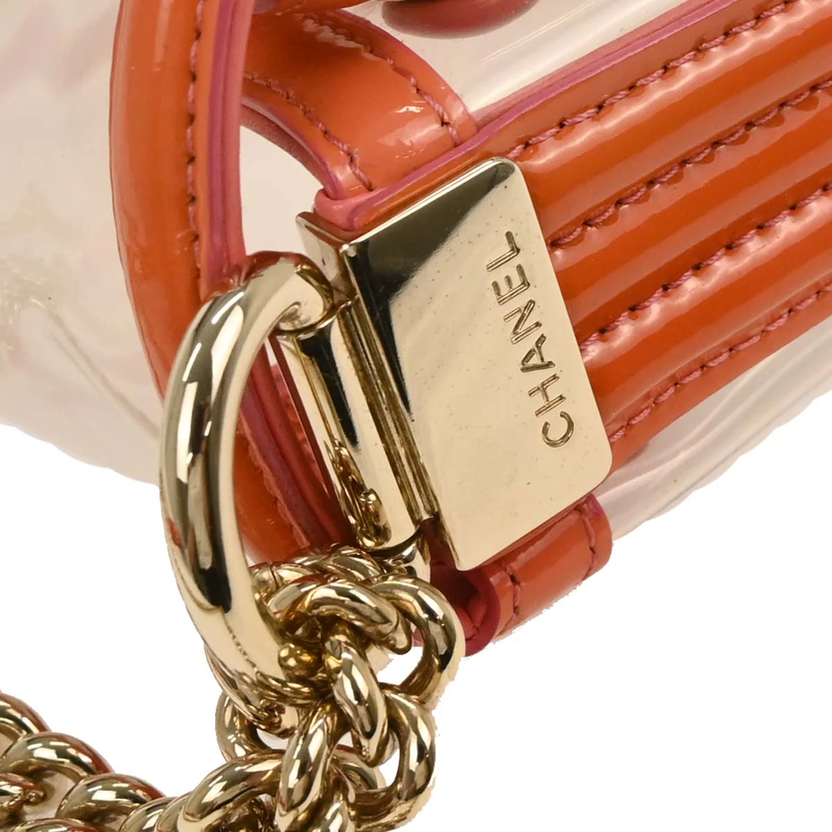 Boy Chanel Clear Pink PVC Patent leather Shoulder Bag - Image 6
