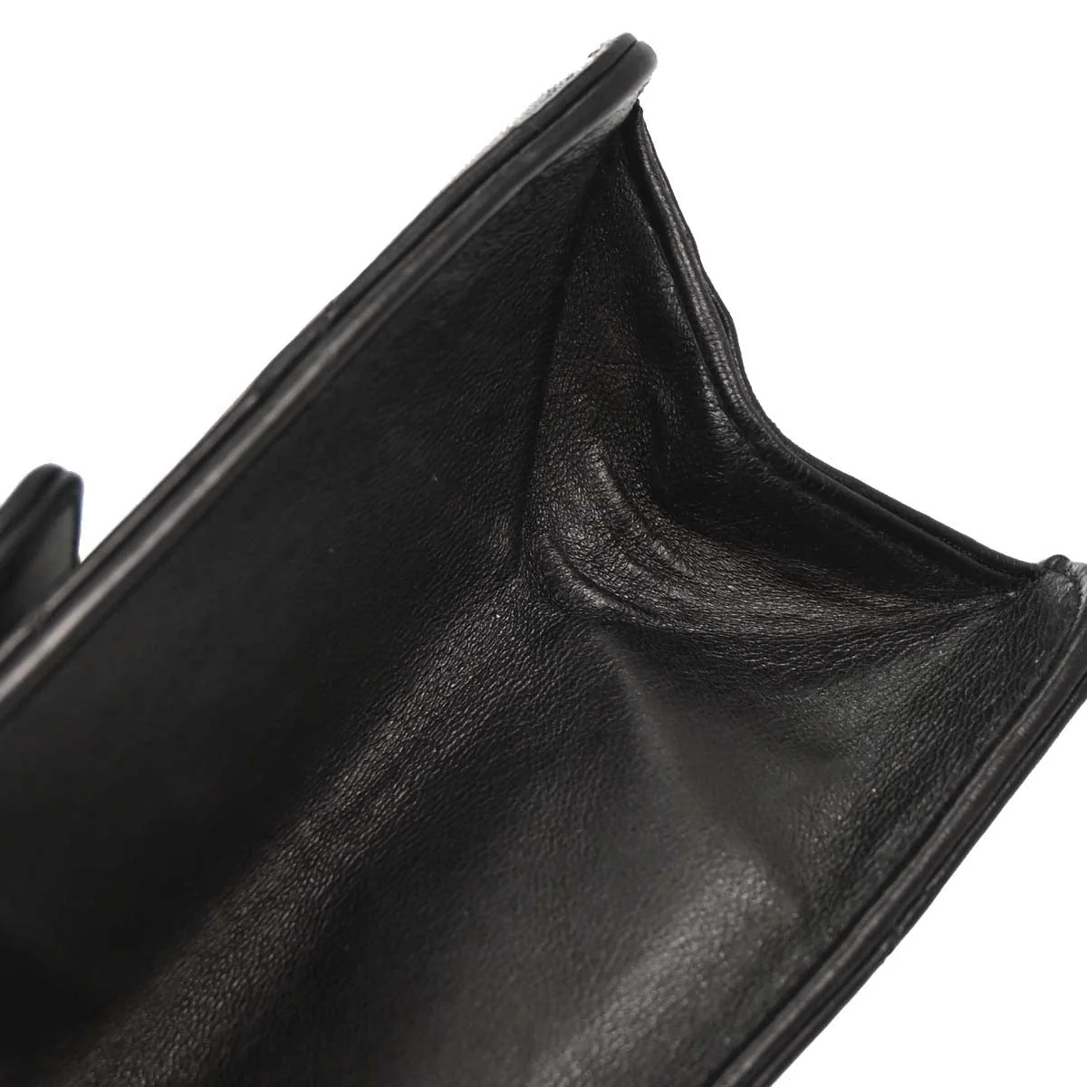 Chanel 1996-1997 Black Lambskin Pushlock Small Half Flap Shoulder Bag - Image 12