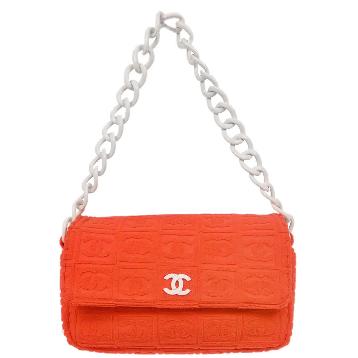Chanel Orange Cotton Sport Line Handbag