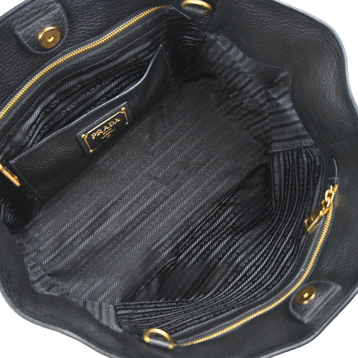 Prada Black Leather 2way Shoulder Tote Handbag - Image 16